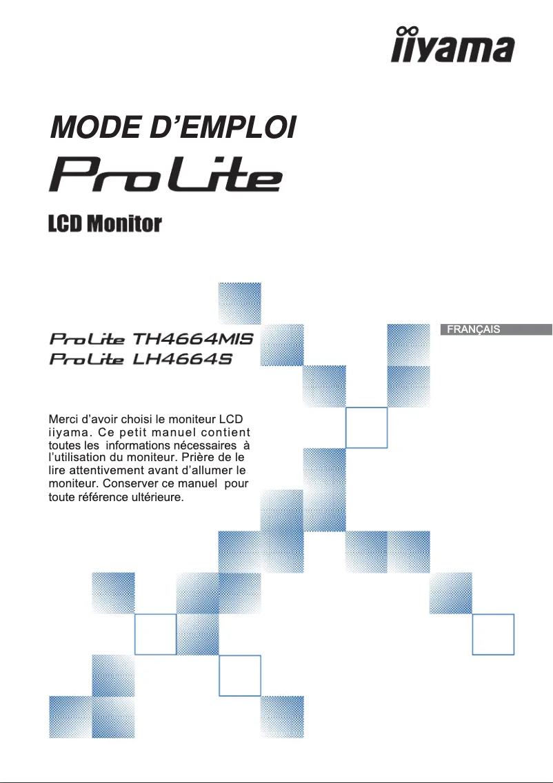 Page 1 de la notice Manuel utilisateur Iiyama LH4664S-B1