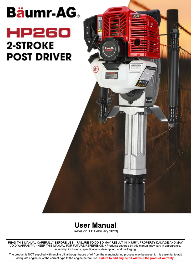 Página 1 del manual Manual de usuario Baumr-AG HP260