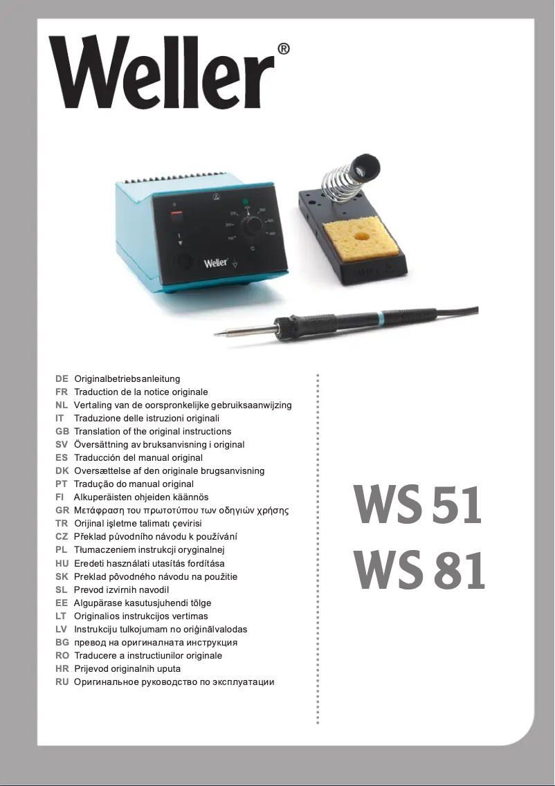 Page n°1 - Manuel utilisateur Weller PU 81