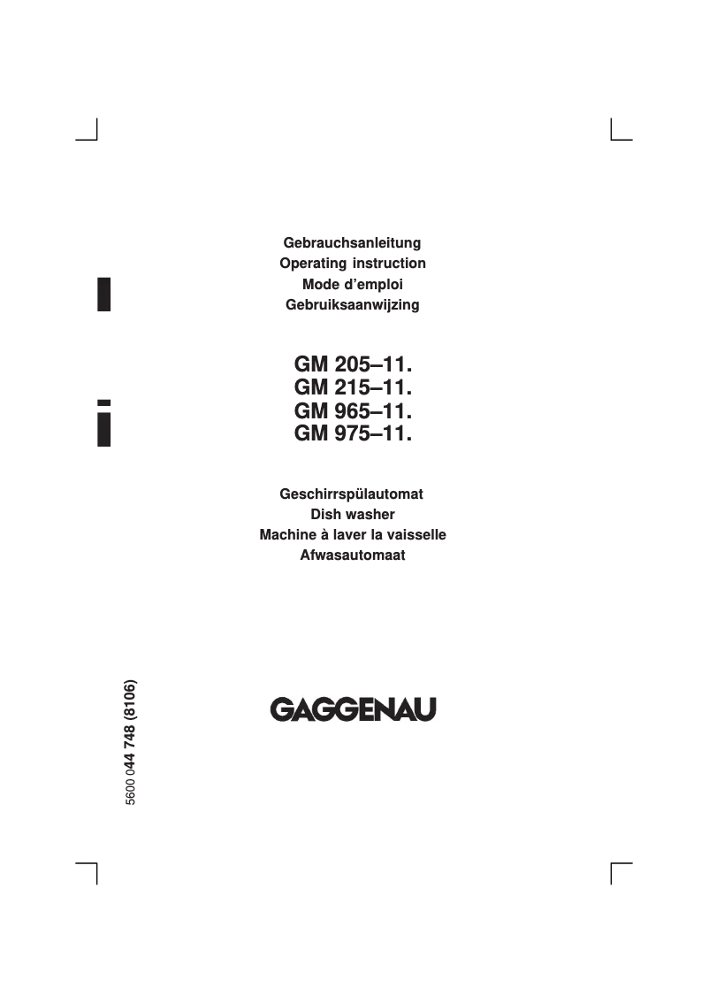 Image de la première page du manuel de l'appareil GM 205-111