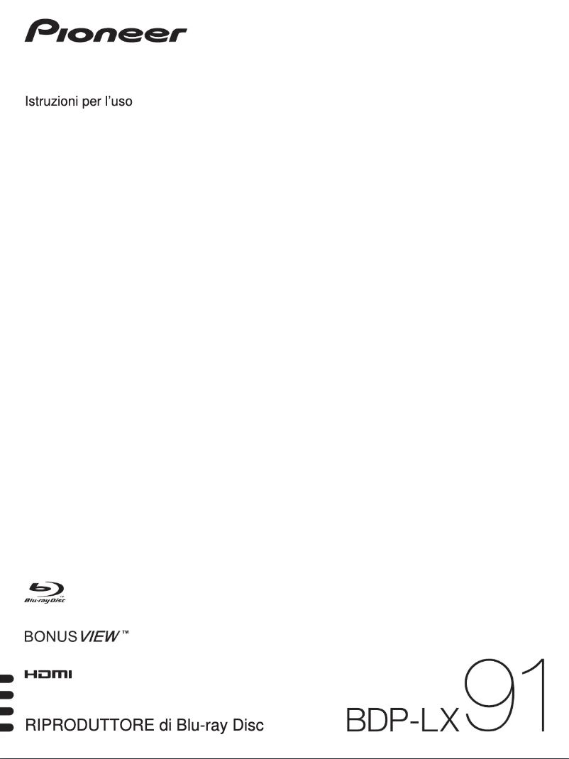Page 1 de la notice Manuel utilisateur Pioneer BDP-LX91