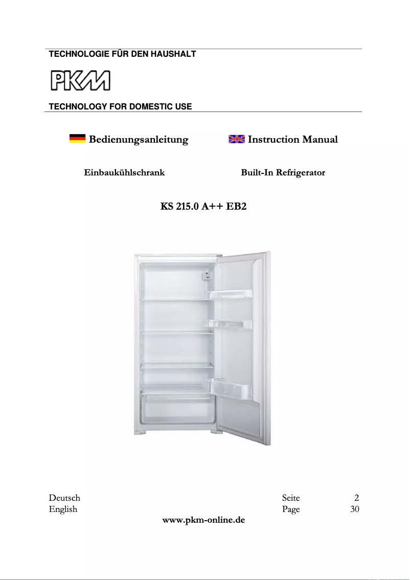 Page 1 de la notice Manuel utilisateur PKM KS215.0A++EB2