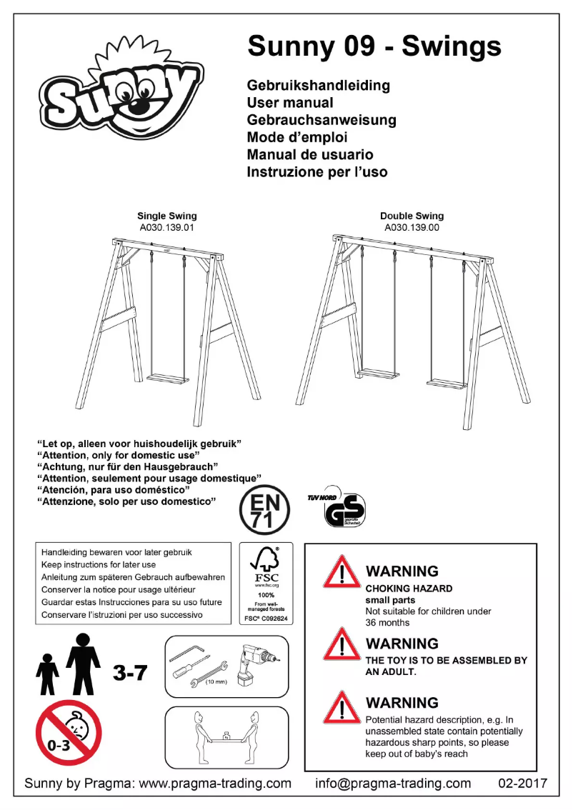Page 1 de la notice Manuel utilisateur Sunny A030.139.00
