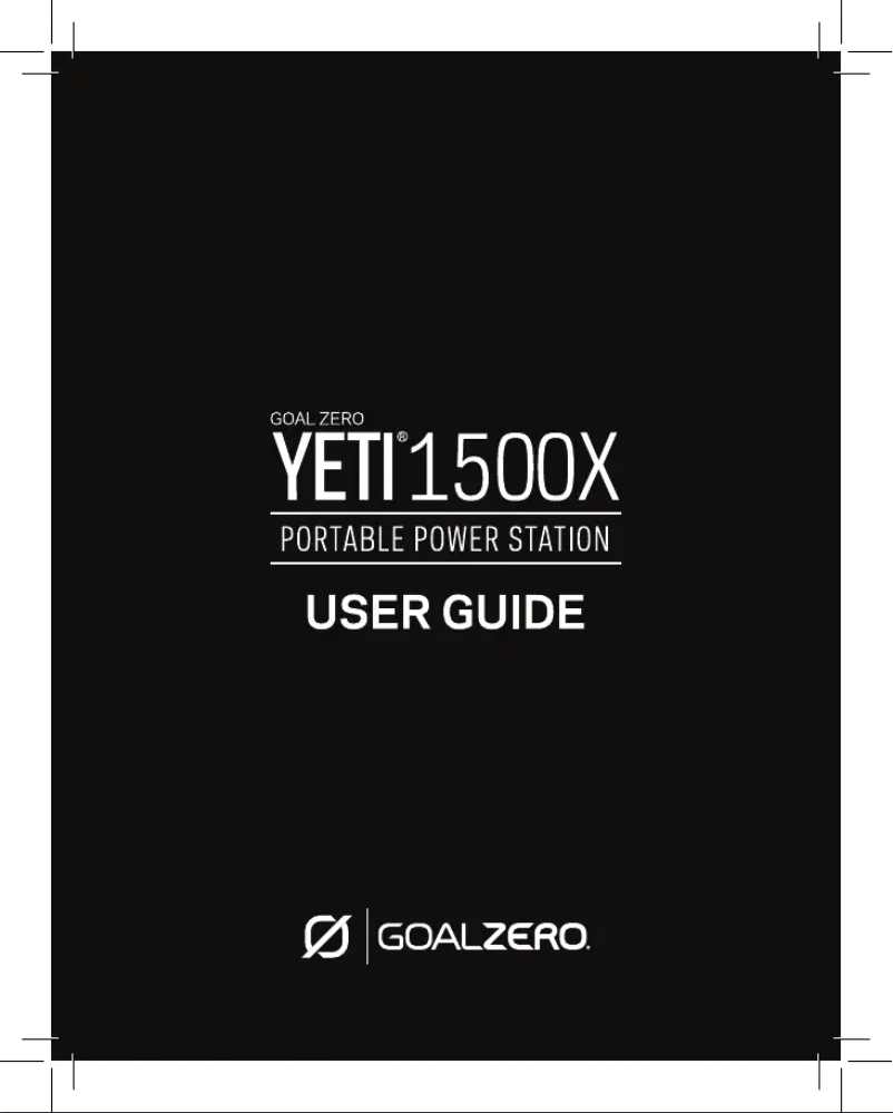 Page 1 de la notice Manuel utilisateur Goal Zero Yeti 1500X