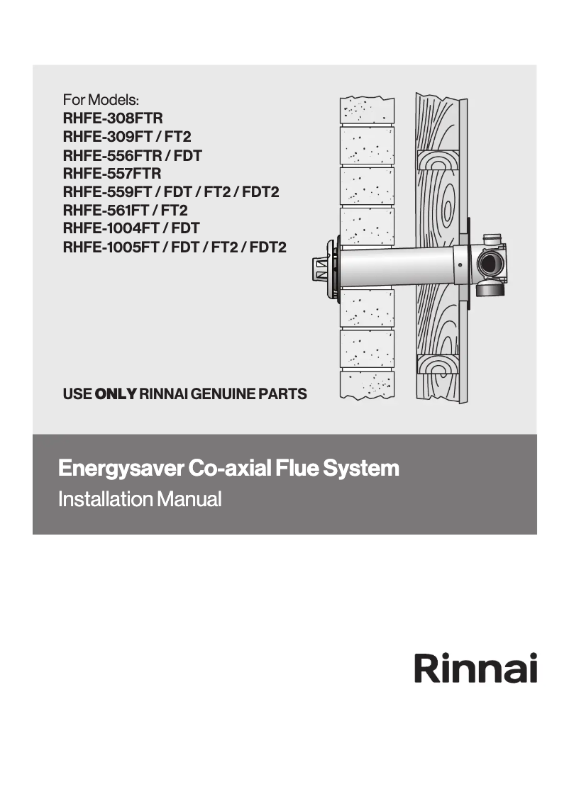 Página 1 del manual Manual de usuario Rinnai Energysaver 559FDT
