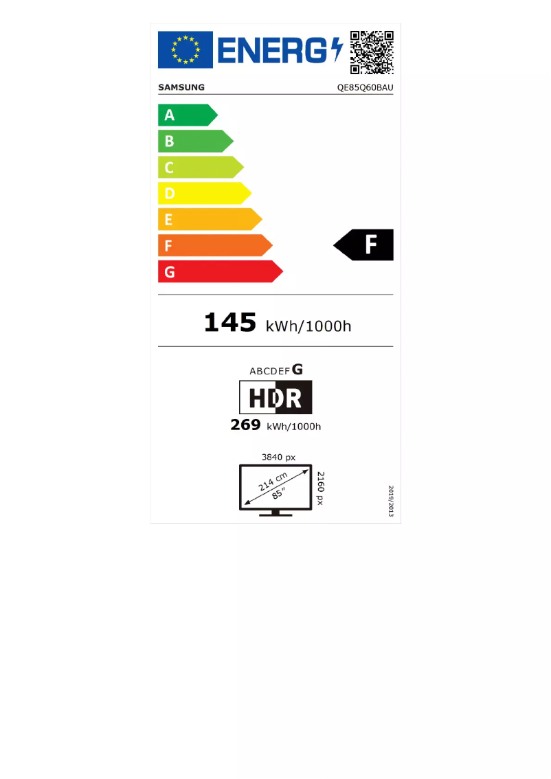 Image de la première page du manuel de l'appareil QE85Q60BAU