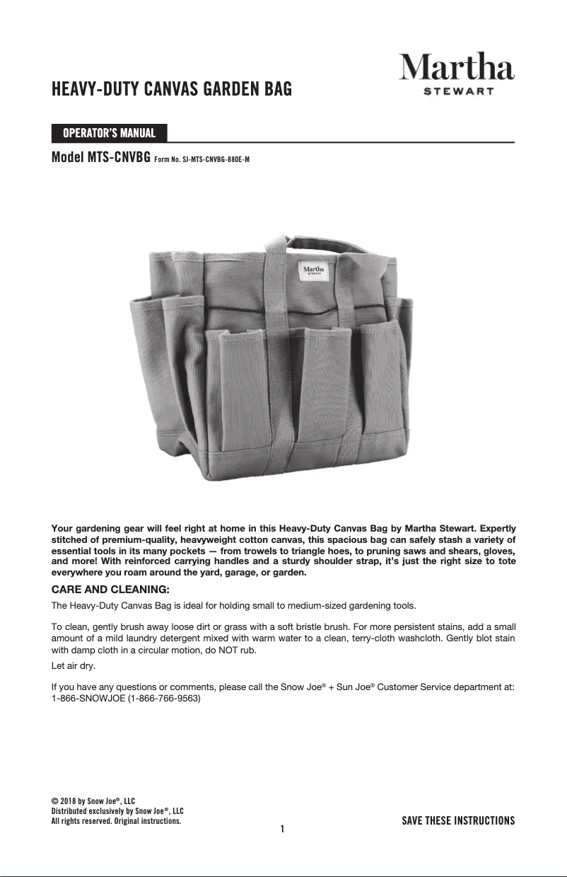 Page 1 de la notice Manuel utilisateur Martha Stewart MTS-CNVBG