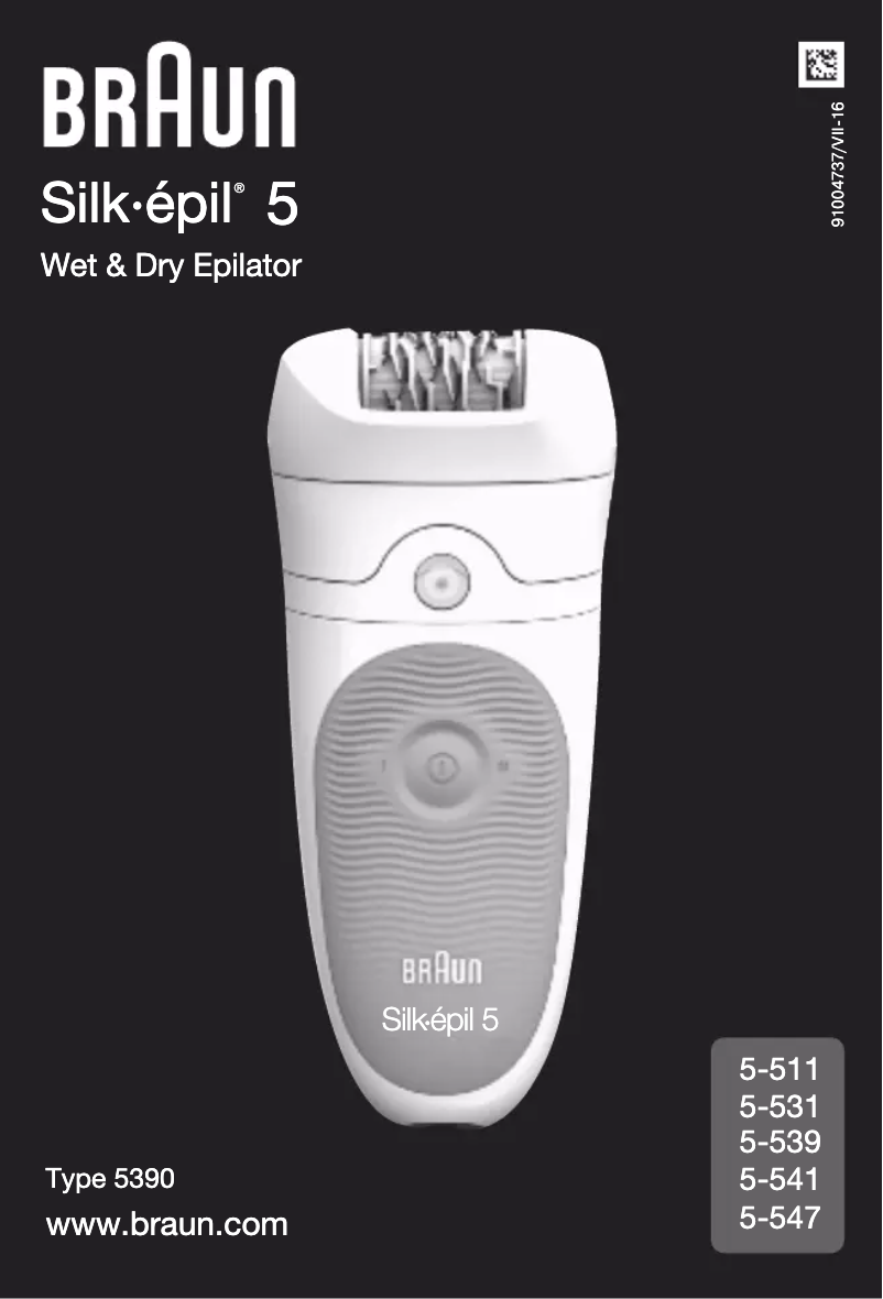 Page n°1 - Manuel utilisateur Braun Silk-épil 5 5-895