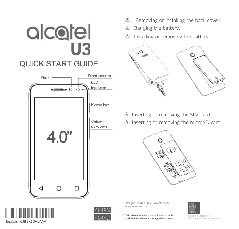 Image de la première page du manuel de l'appareil OneTouch U3