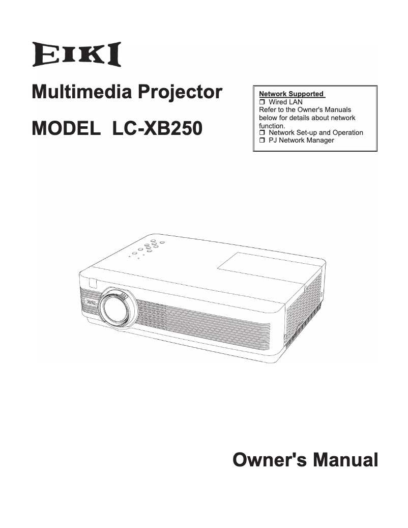 Page 1 de la notice Manuel utilisateur EIKI LC-XB250