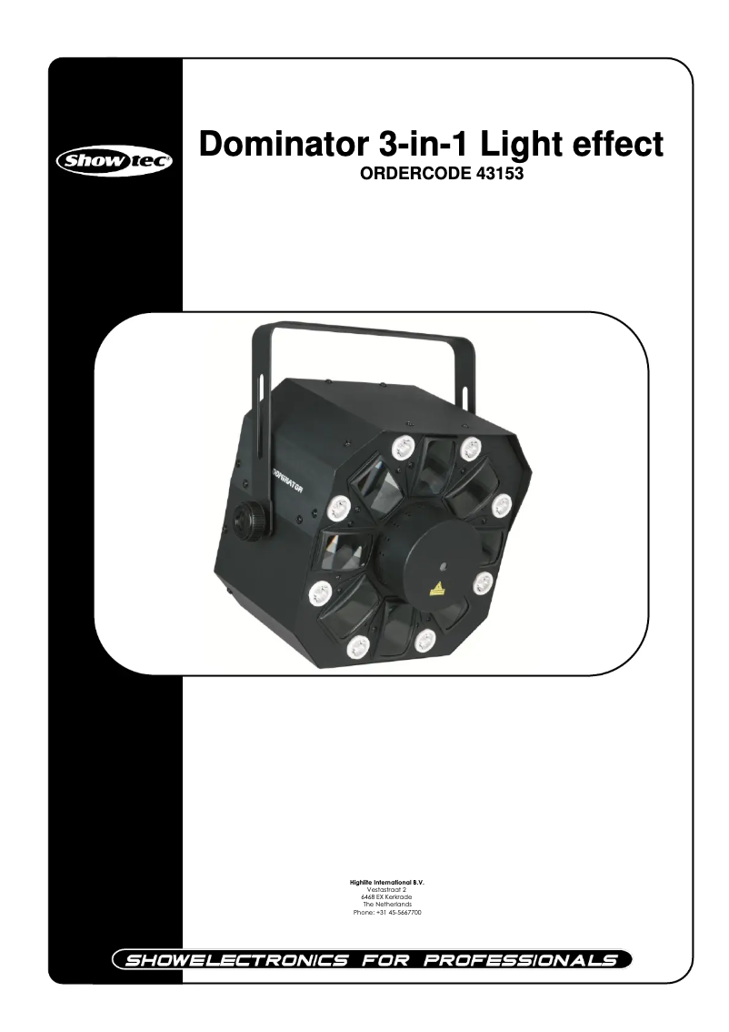 Image de la première page du manuel de l'appareil Dominator