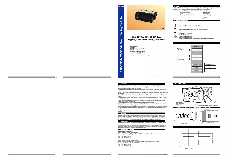 Image de la première page du manuel de l'appareil ESM-3770-N