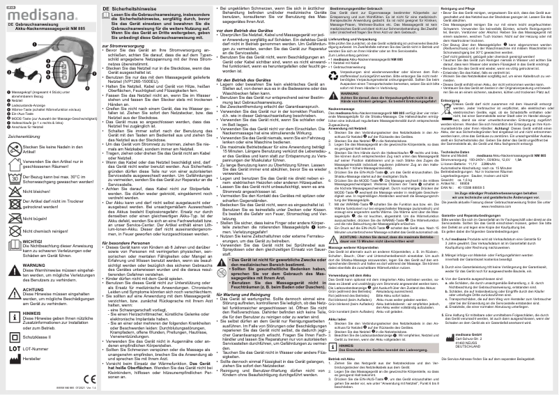 Image de la première page du manuel de l'appareil NM 885