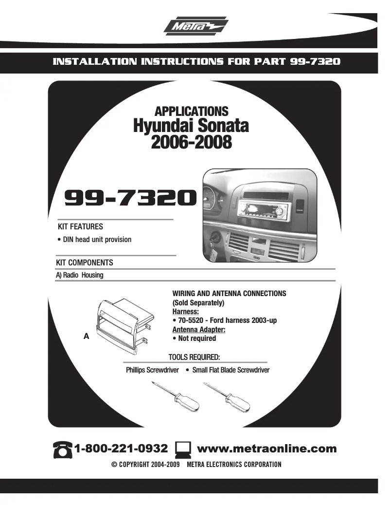 Page n°1 - Mode d'emploi Metra 99-7320