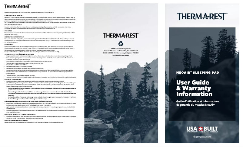 Page n°1 - Manuel utilisateur Therm-a-Rest NeoAir UberLite