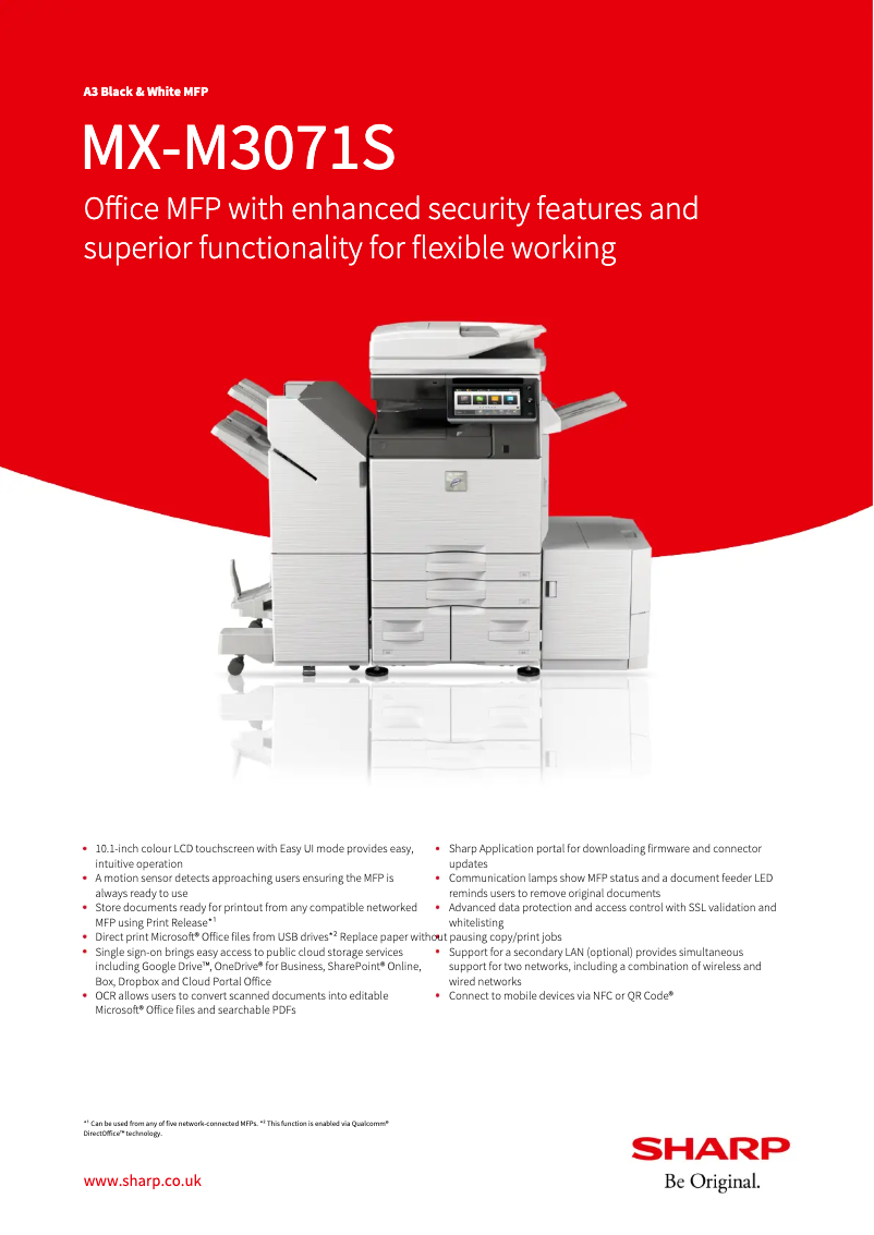 Page n°1 - Fiche technique Sharp MX-M3071S