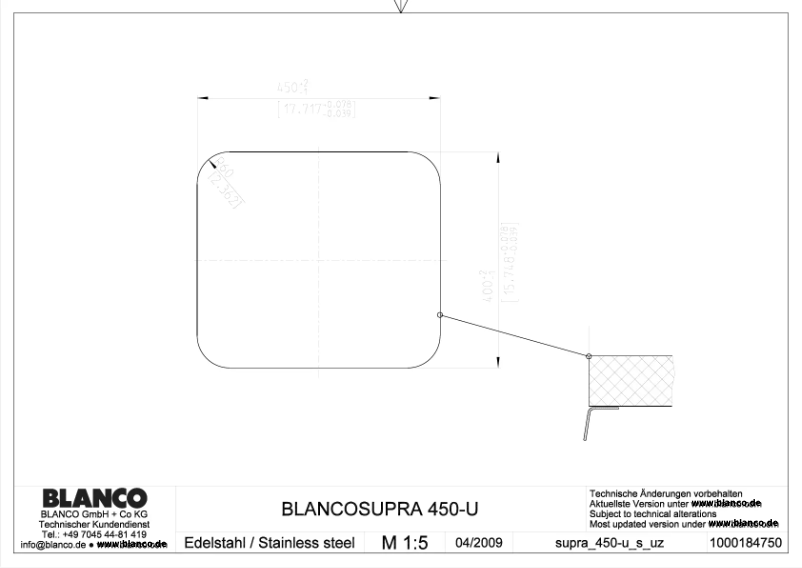 Page 1 de la notice Manuel utilisateur BLANCO SUPRA 450-U