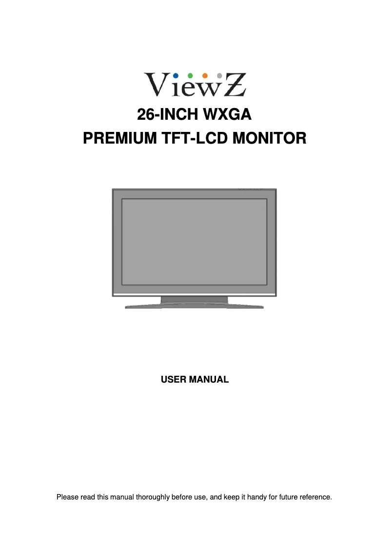 Page 1 de la notice Manuel utilisateur ViewZ Premium VZ-26RTC