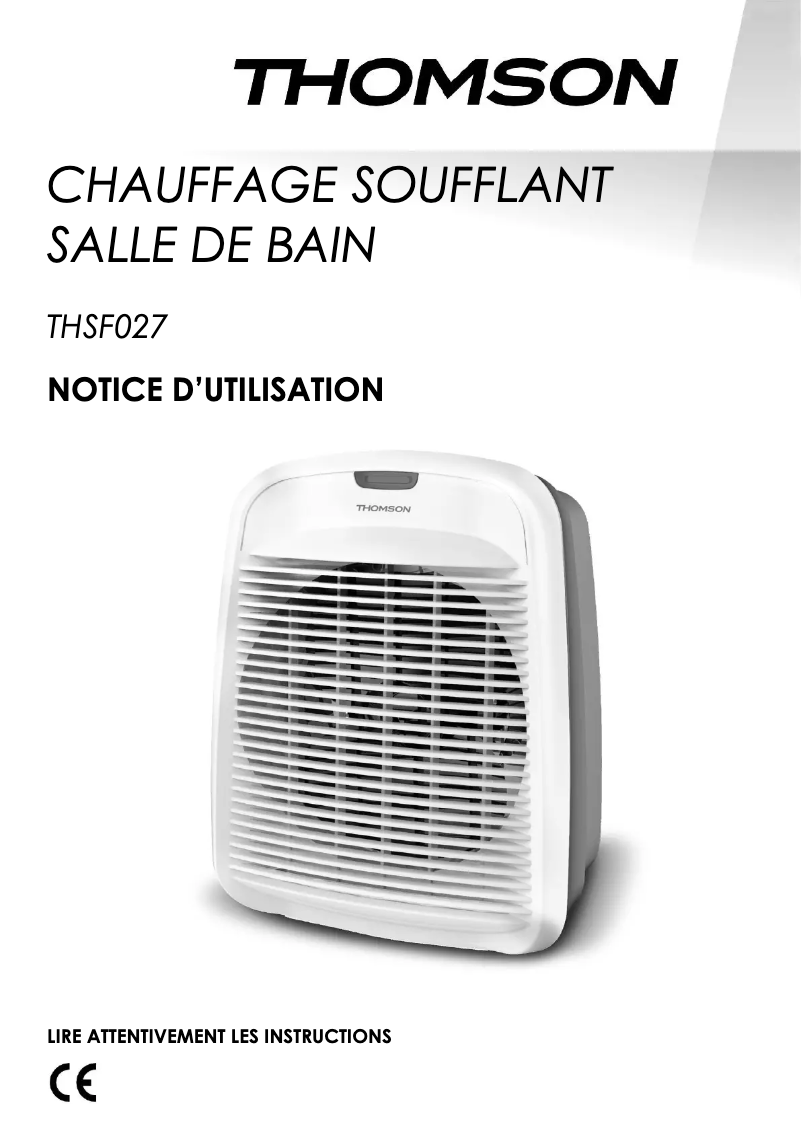 Page n°1 - Manuel utilisateur Thomson THSF027