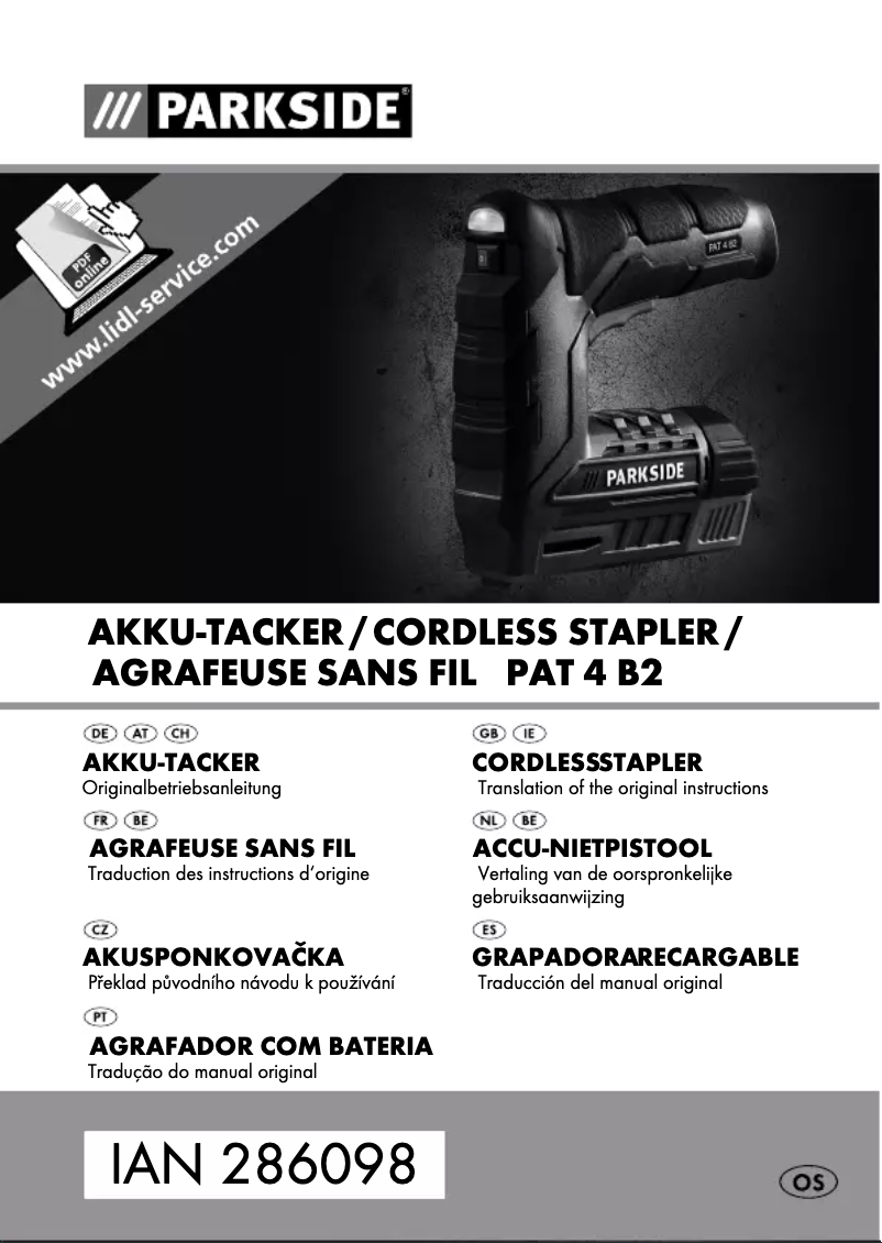 Page 1 de la notice Manuel utilisateur Parkside PAT 4 B2