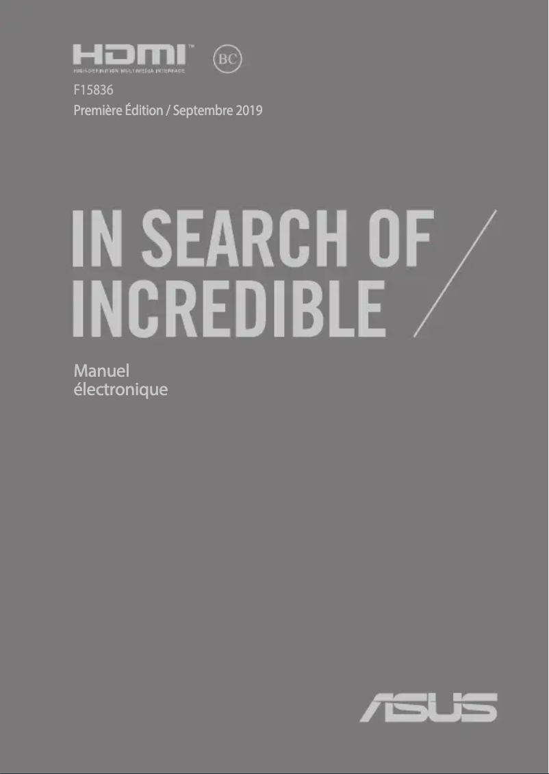 Image de la première page du manuel de l'appareil ZenBook 15