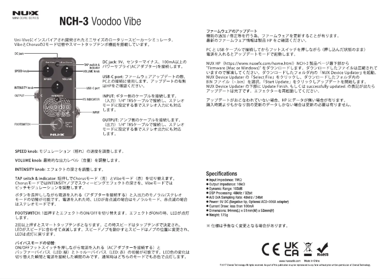 Image de la première page du manuel de l'appareil Voodoo Vibe