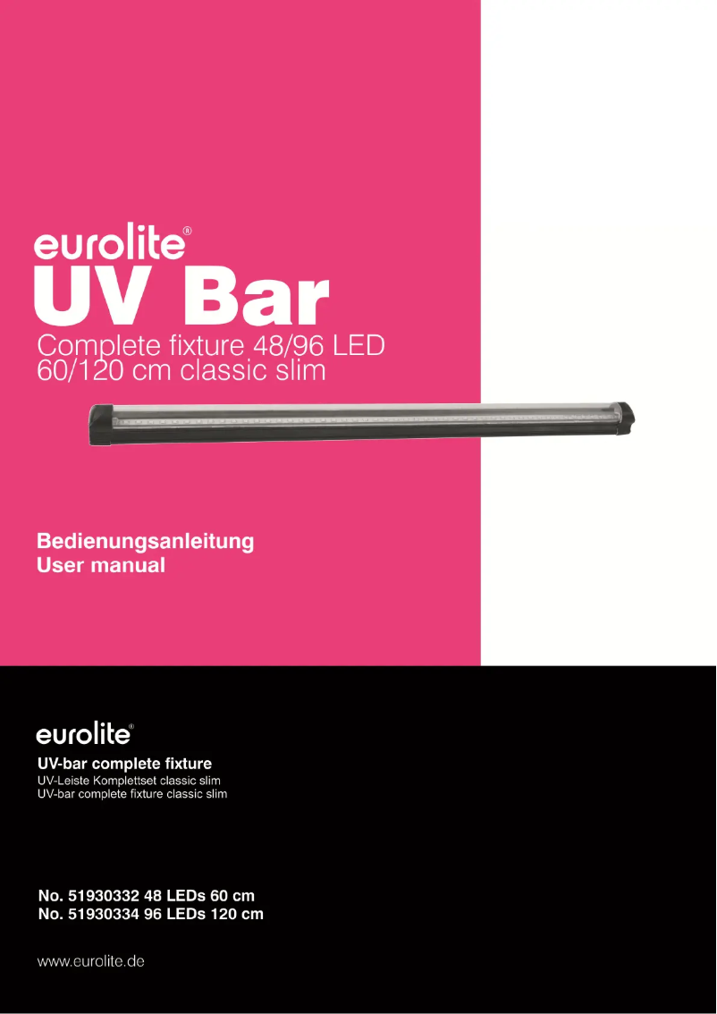 Page 1 de la notice Manuel utilisateur Eurolite UV-Bar