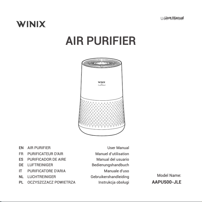 Page n°1 - Manuel utilisateur Winix AAPU500-JLE