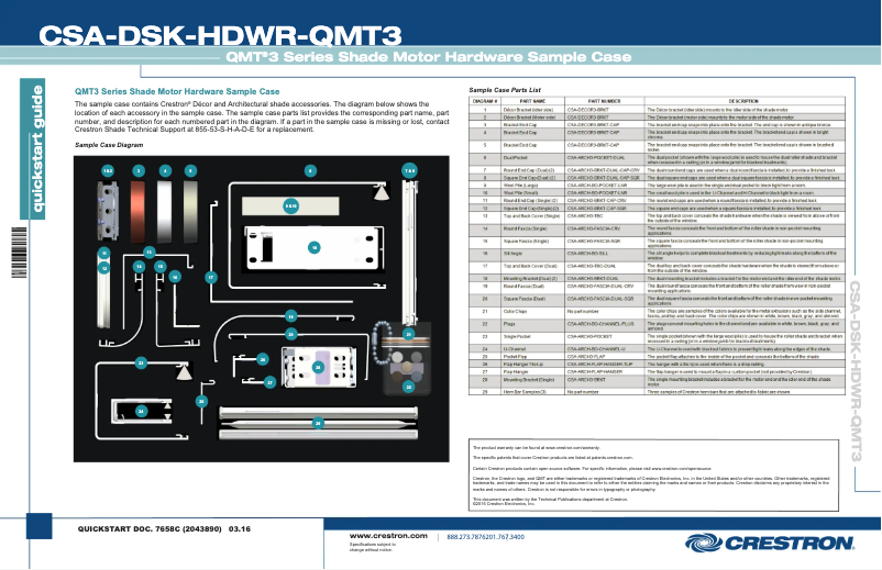 Imagen de la primera página del manual del dispositivo CSA-DSK-HDWR-QMT3