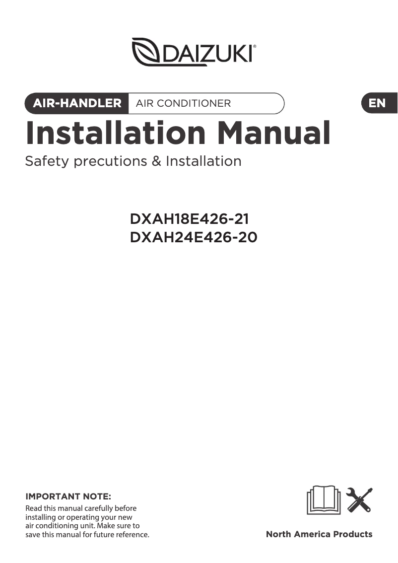 Page 1 de la notice Manuel utilisateur Daizuki DXAH24E426-20