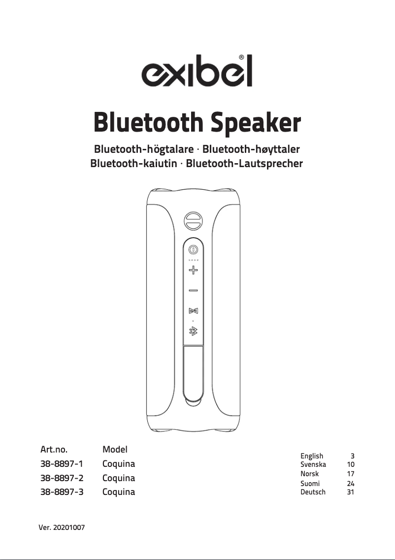 Page 1 de la notice Manuel utilisateur Exibel Coquina