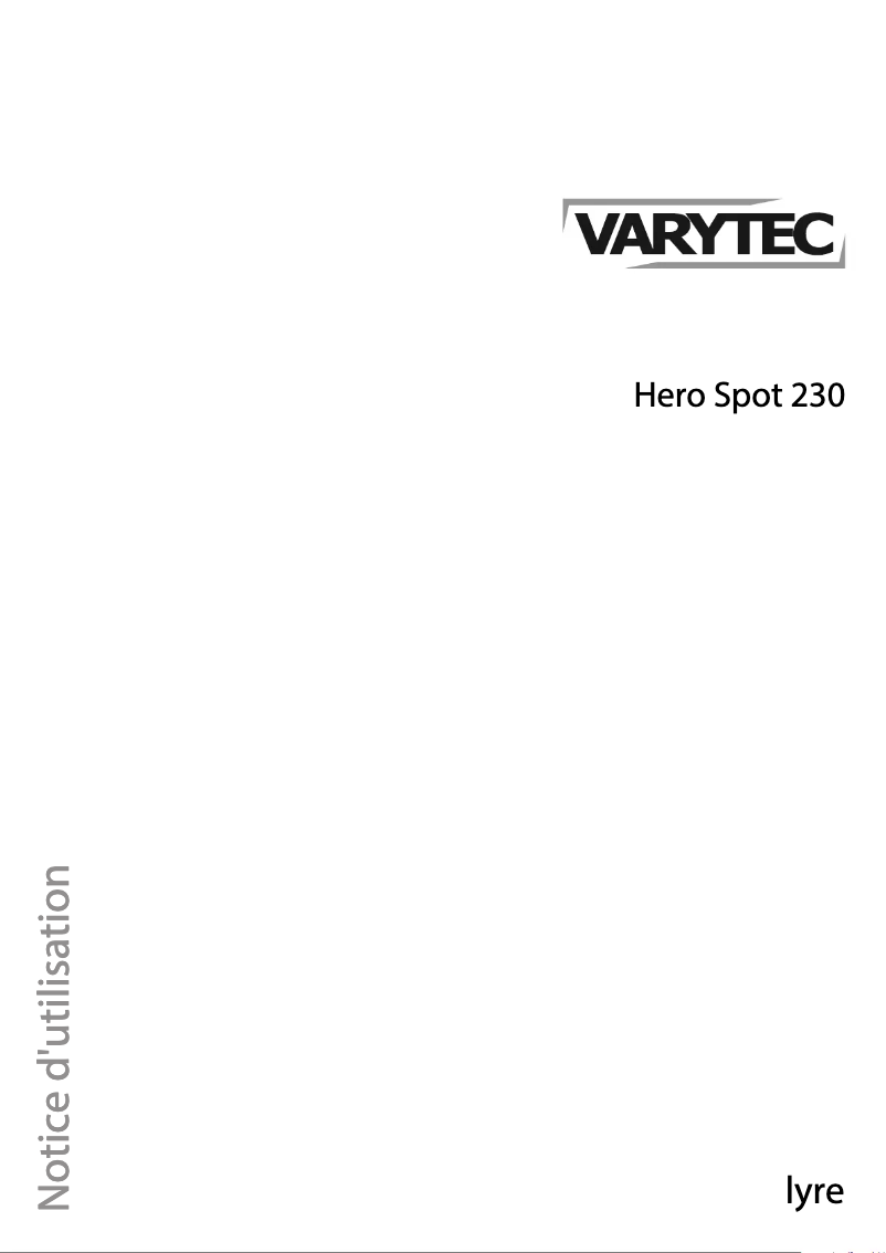 Page 1 de la notice Manuel utilisateur Varytec Hero Spot 230