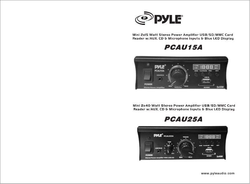 Imagen de la primera página del manual del dispositivo PCAU25A