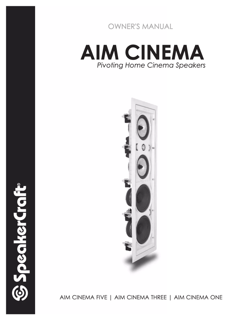 Page 1 de la notice Manuel utilisateur SpeakerCraft AIM Cinema