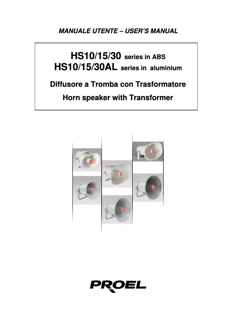 Página 1 del manual Manual de usuario Proel HS30AL