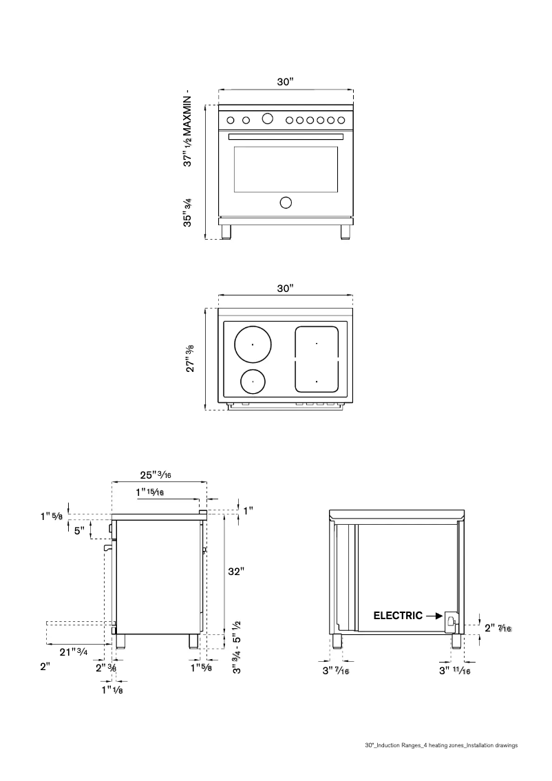 Page 1 de la notice Instructions / montage Bertazzoni MAST304INMNEE