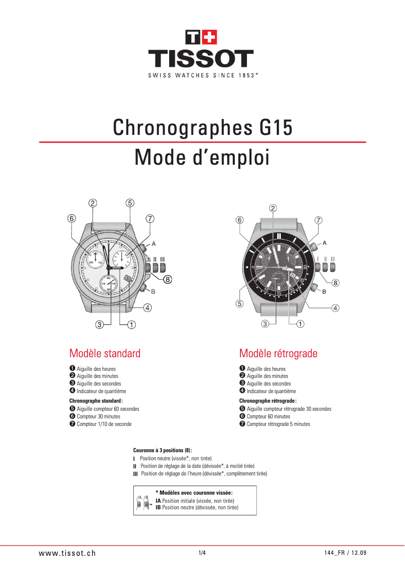 Image de la première page du manuel de l'appareil PRC 200 Quartz Chronograph Lady