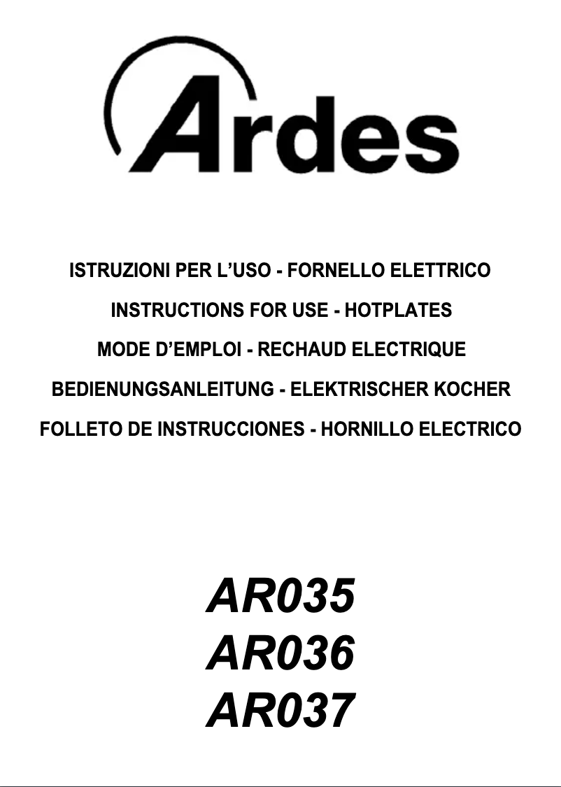 Page n°1 - Manuel utilisateur Ardes AR037