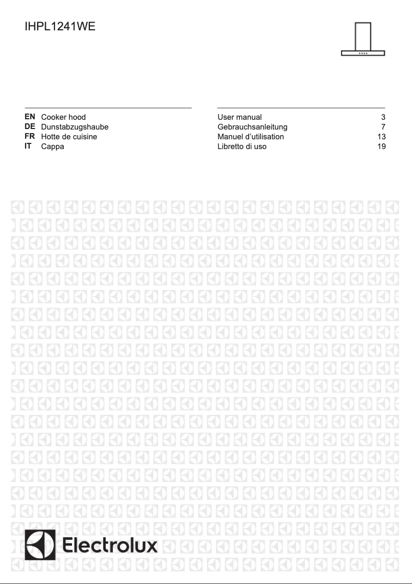 Page 1 de la notice Manuel utilisateur Electrolux IHPL1241WE