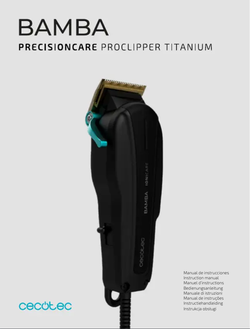 Image de la première page du manuel de l'appareil PrecisionCare ProClipper Titanium