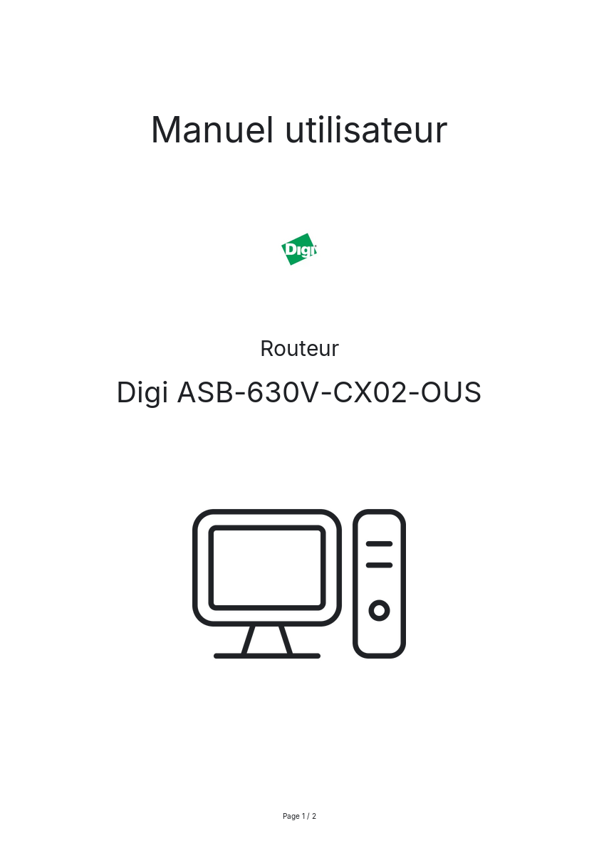 Page n°1 - Manuel utilisateur Digi ASB-630V-CX02-OUS