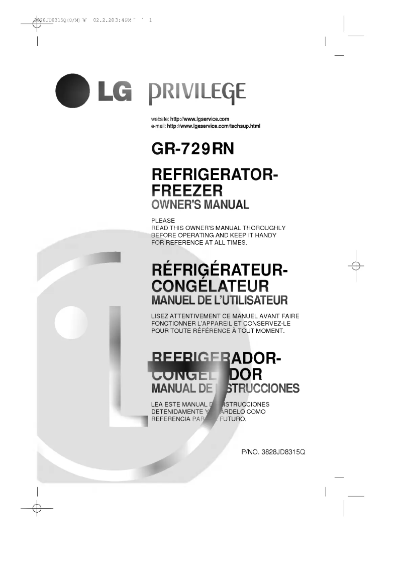 Página 1 del manual Manual de usuario LG GR-T722ATCA