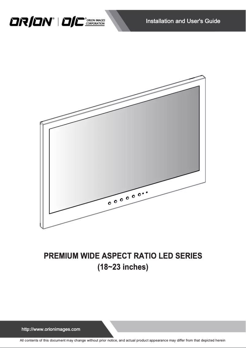 Page 1 de la notice Manuel utilisateur Orion Premium 21REDP