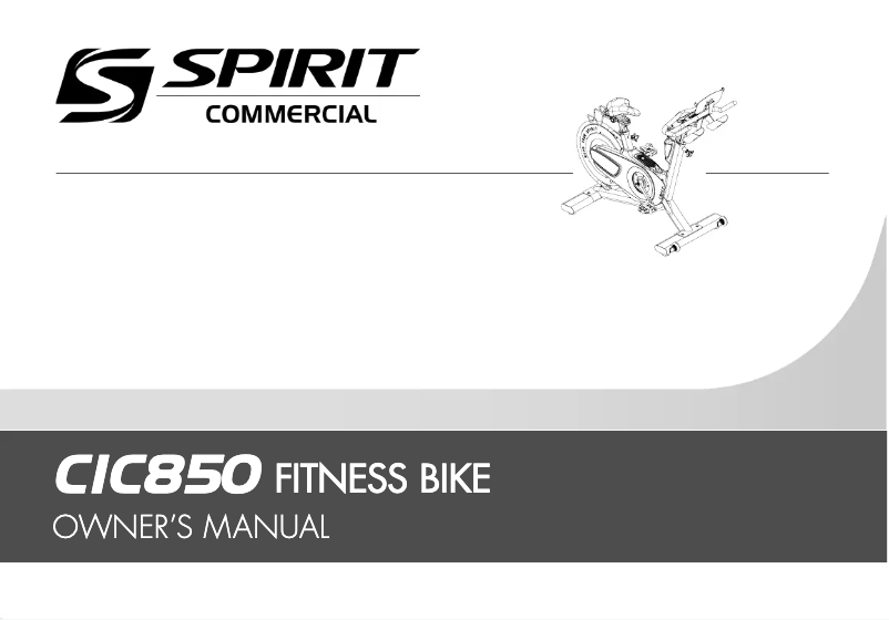 Page 1 de la notice Manuel utilisateur Spirit Fitness CIC850