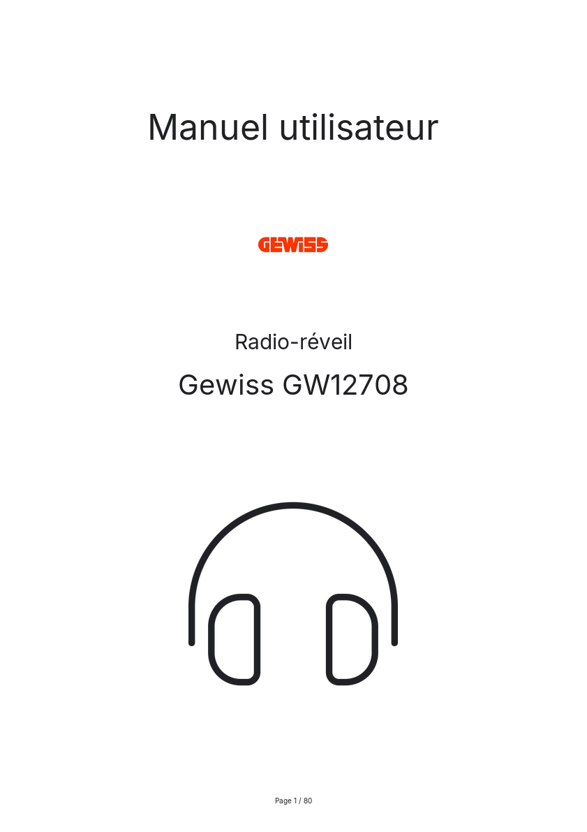 Page n°1 - Manuel utilisateur Gewiss GW12708
