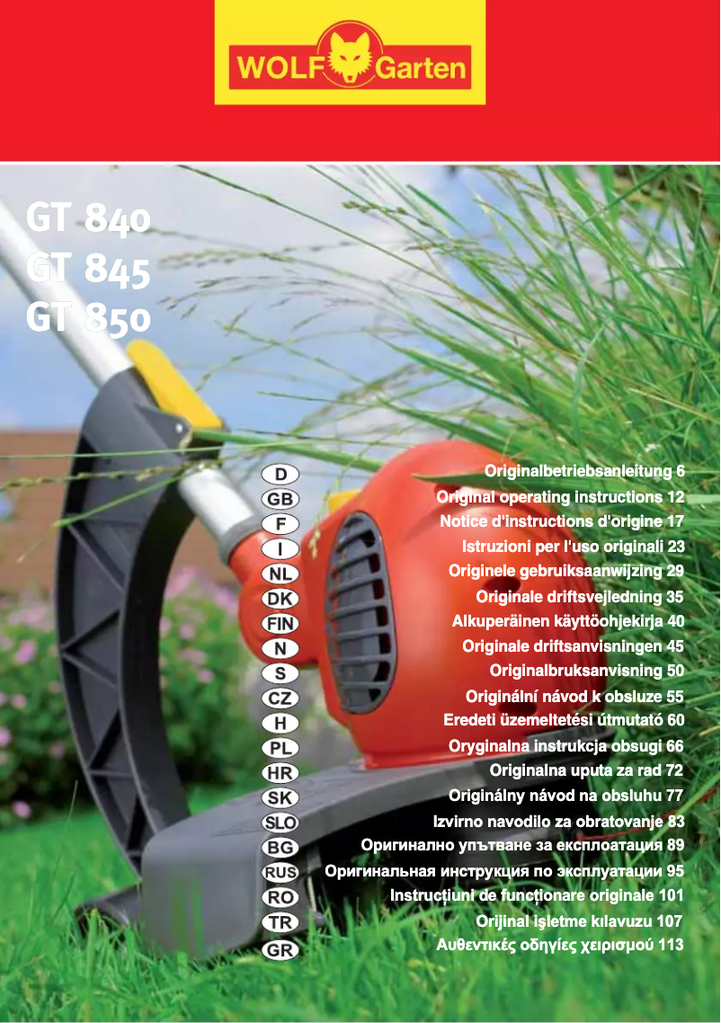 Página 1 del manual Manual de usuario Wolf Garten GT 850