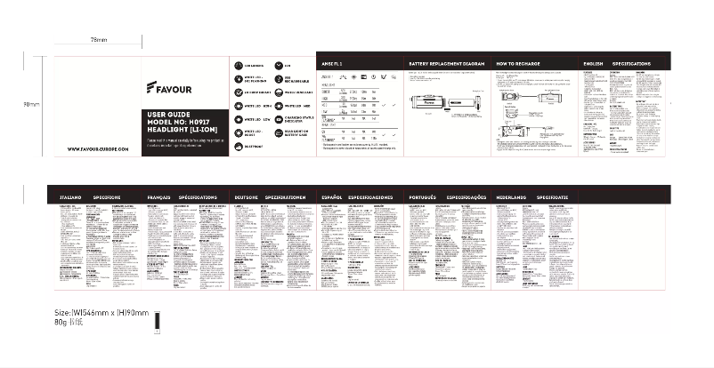 Page 1 de la notice Manuel utilisateur Favour Protech H0917