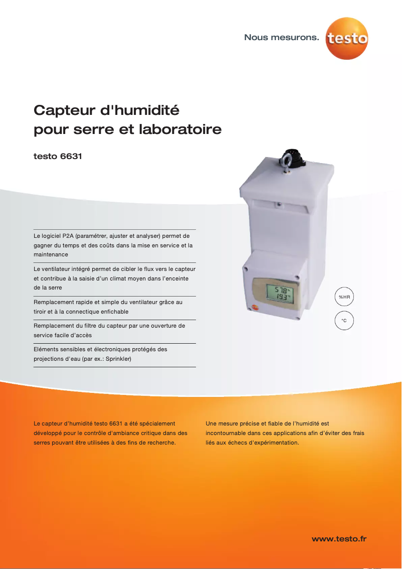 Page 1 de la notice Manuel utilisateur Testo 6631