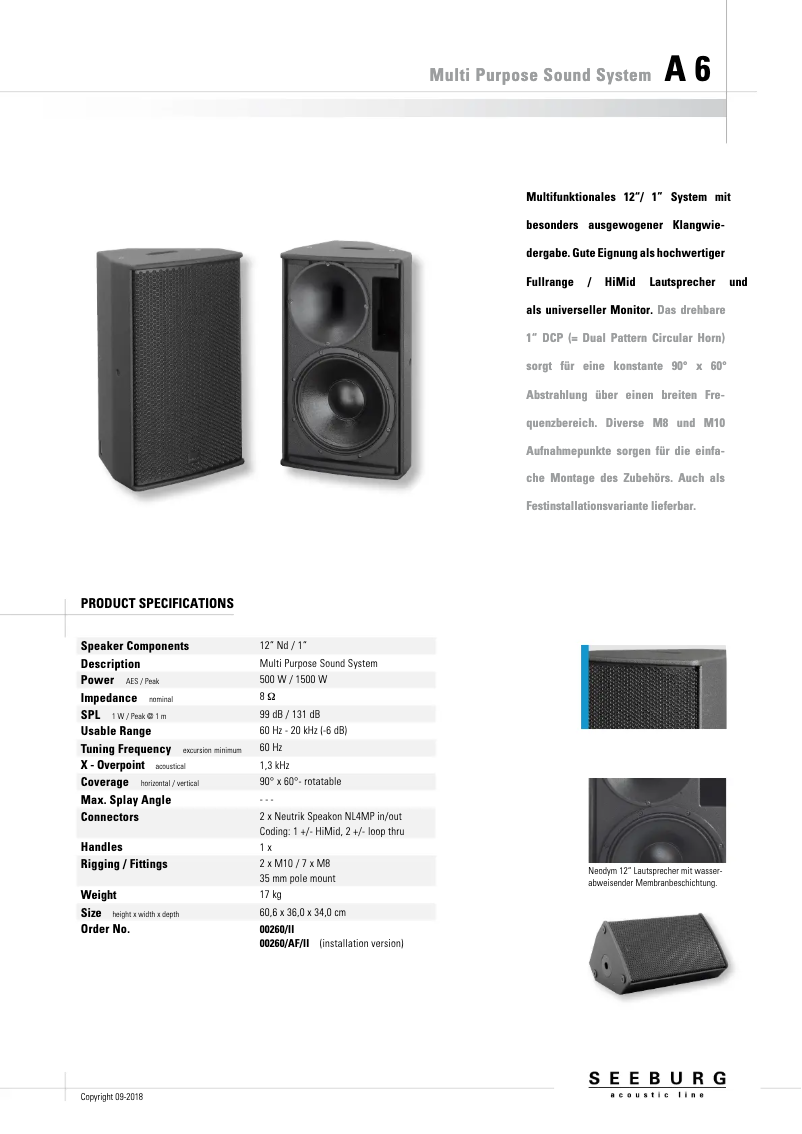 Page n°1 - Manuel utilisateur Seeburg A6