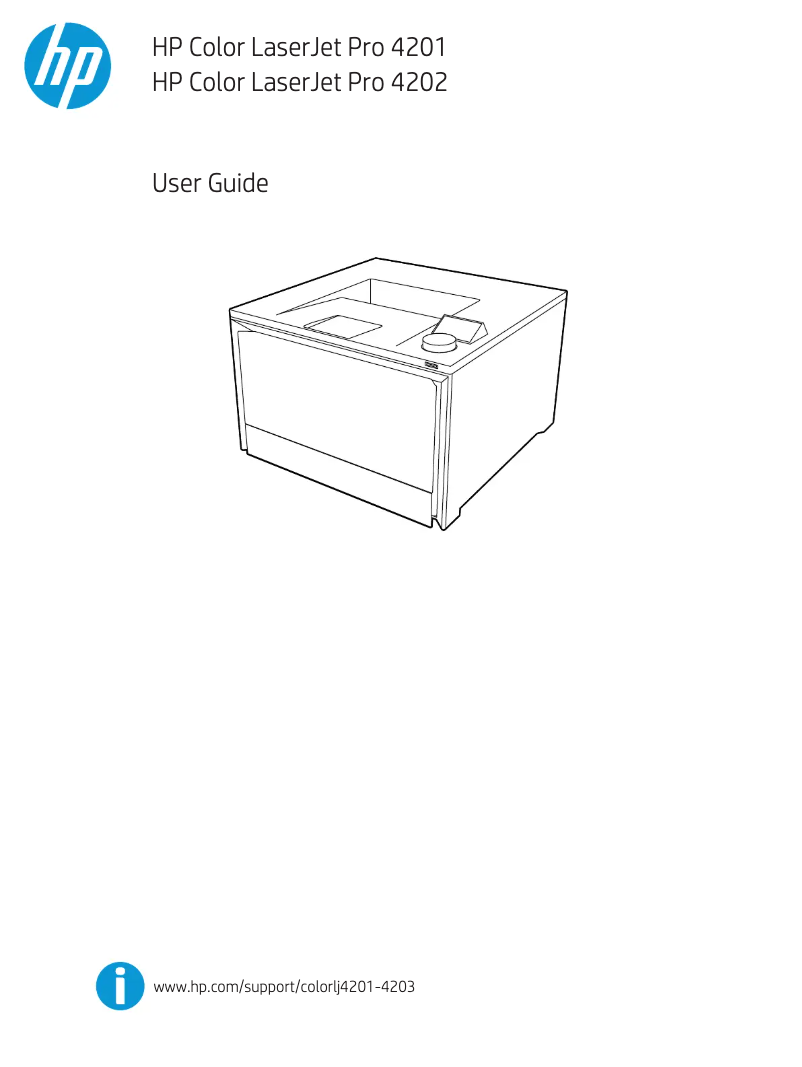 Image de la première page du manuel de l'appareil Color LaserJet Pro 4202dw